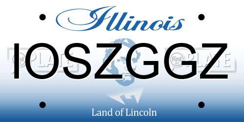 IOSZGGZ Illinois License Plate