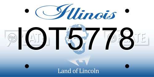 IOT5778 Illinois License Plate