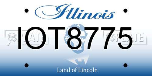 IOT8775 Illinois License Plate