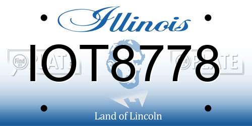 IOT8778 Illinois License Plate