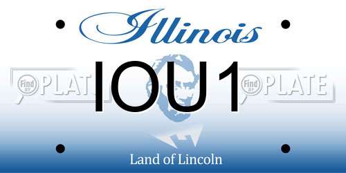 IOU1 Illinois License Plate