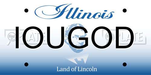IOUGOD Illinois License Plate