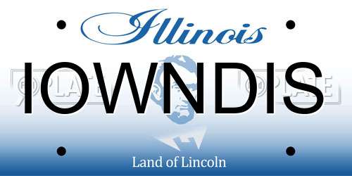 IOWNDIS Illinois License Plate