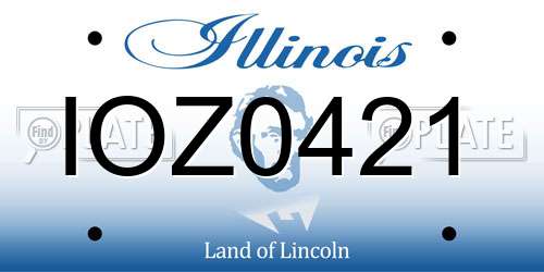 IOZ0421 Illinois License Plate
