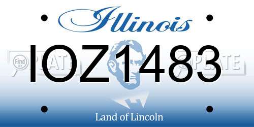 IOZ1483 Illinois License Plate