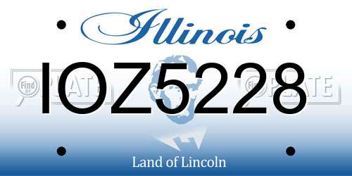 IOZ5228 Illinois License Plate