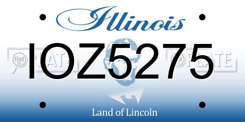 IOZ5275 Illinois License Plate