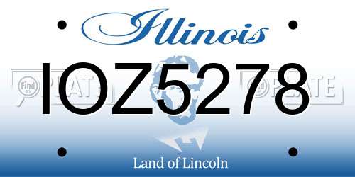 IOZ5278 Illinois License Plate