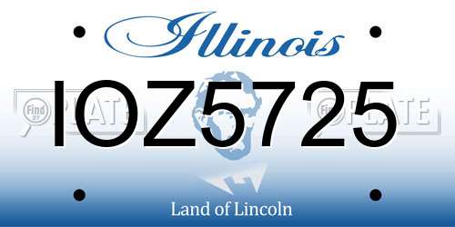 IOZ5725 Illinois License Plate