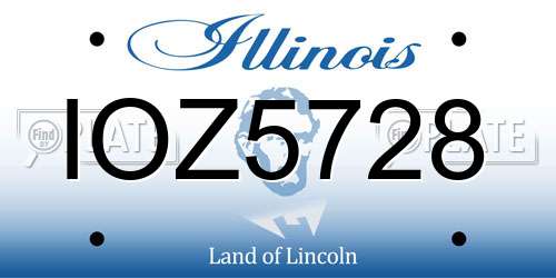 IOZ5728 Illinois License Plate