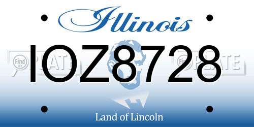 IOZ8728 Illinois License Plate