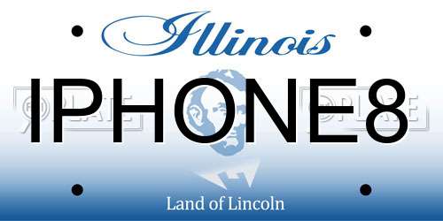 IPHONE8 Illinois License Plate