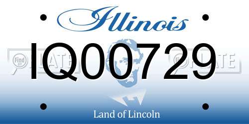 IQ00729 Illinois License Plate