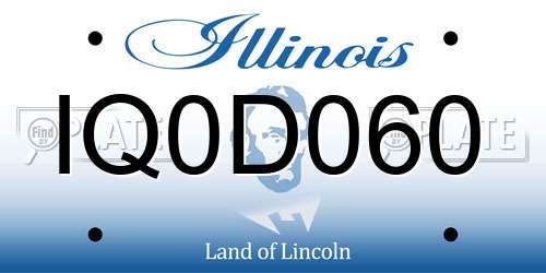 IQ0D060 Illinois License Plate