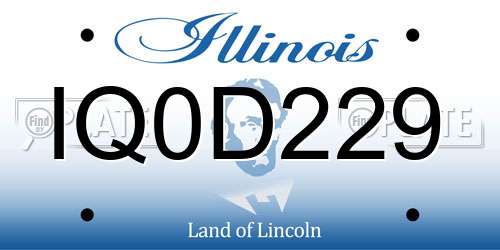 IQ0D229 Illinois License Plate