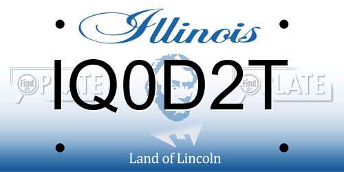IQ0D2T Illinois License Plate