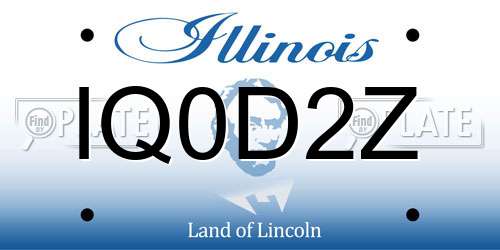 IQ0D2Z Illinois License Plate