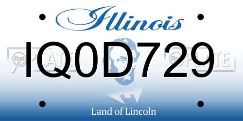IQ0D729 Illinois License Plate