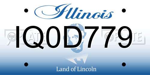 IQ0D779 Illinois License Plate
