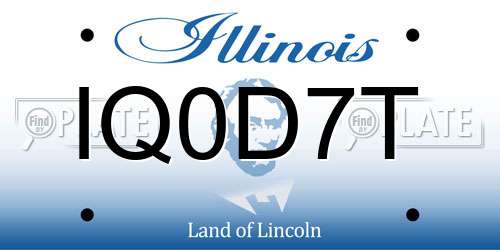 IQ0D7T Illinois License Plate