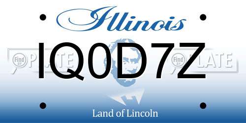 IQ0D7Z Illinois License Plate