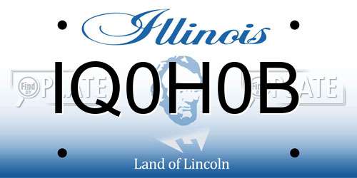 IQ0H0B Illinois License Plate