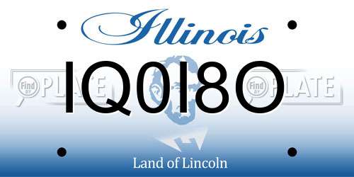 IQ0I8O Illinois License Plate