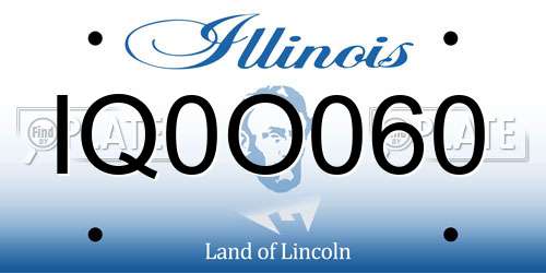 IQ0O060 Illinois License Plate