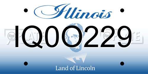 IQ0O229 Illinois License Plate