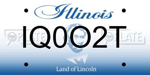 IQ0O2T Illinois License Plate