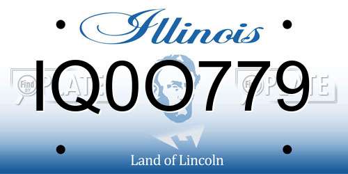 IQ0O779 Illinois License Plate