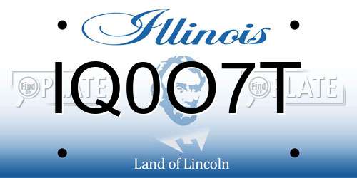 IQ0O7T Illinois License Plate