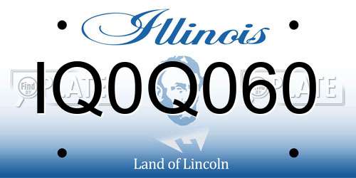 IQ0Q060 Illinois License Plate