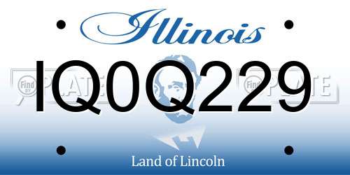 IQ0Q229 Illinois License Plate