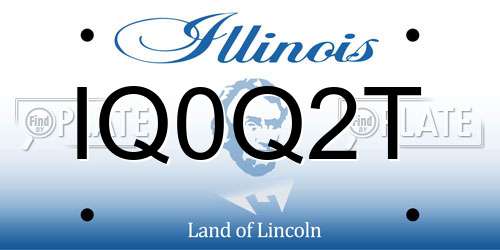IQ0Q2T Illinois License Plate