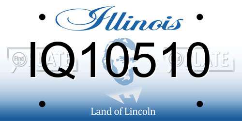 IQ10510 Illinois License Plate