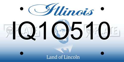IQ1O510 Illinois License Plate