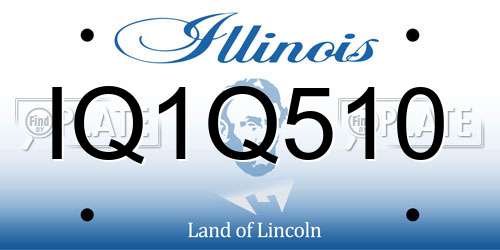 IQ1Q510 Illinois License Plate