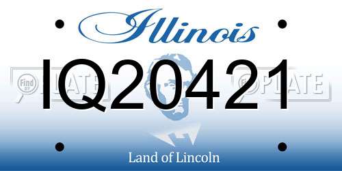 IQ20421 Illinois License Plate
