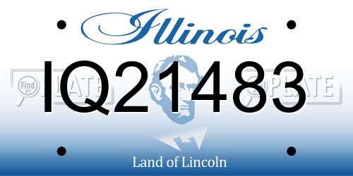 IQ21483 Illinois License Plate
