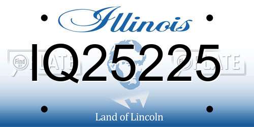 IQ25225 Illinois License Plate