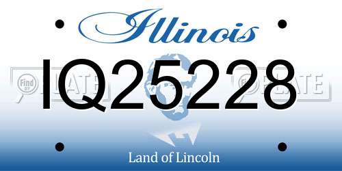 IQ25228 Illinois License Plate