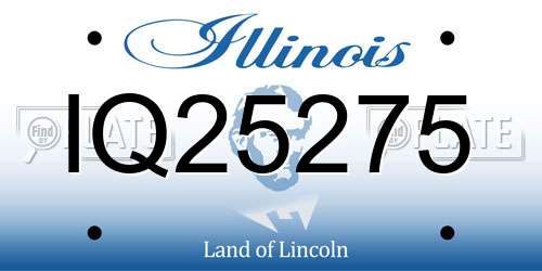 IQ25275 Illinois License Plate