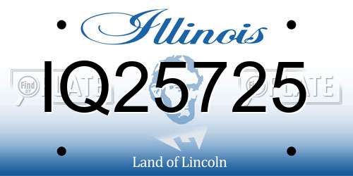 IQ25725 Illinois License Plate