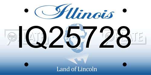 IQ25728 Illinois License Plate
