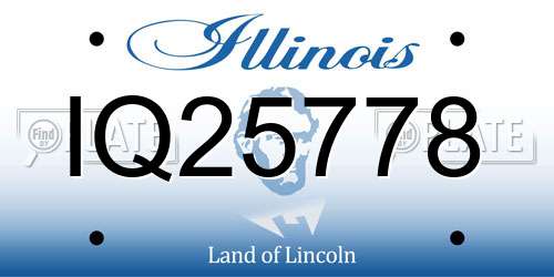 IQ25778 Illinois License Plate