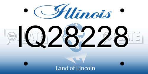 IQ28228 Illinois License Plate