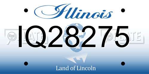 IQ28275 Illinois License Plate