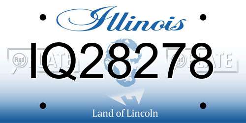 IQ28278 Illinois License Plate