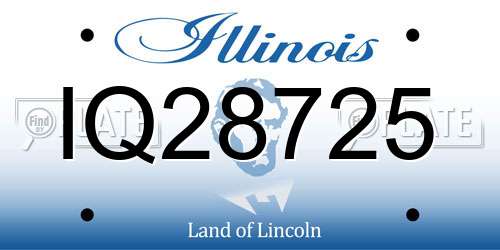 IQ28725 Illinois License Plate
